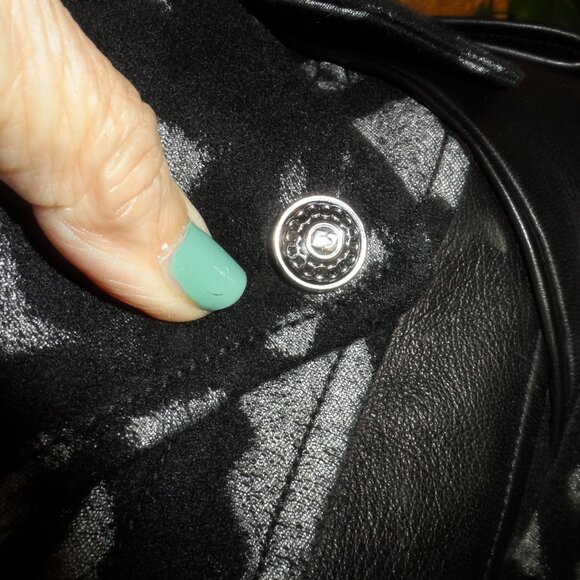 Diane Von Furstenberg Black Leather Skirt /Wool/Leather Moto Jacket Set Size 2/4 - Picture 7 of 16